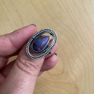 Elegant Purple Stone Silver Ring